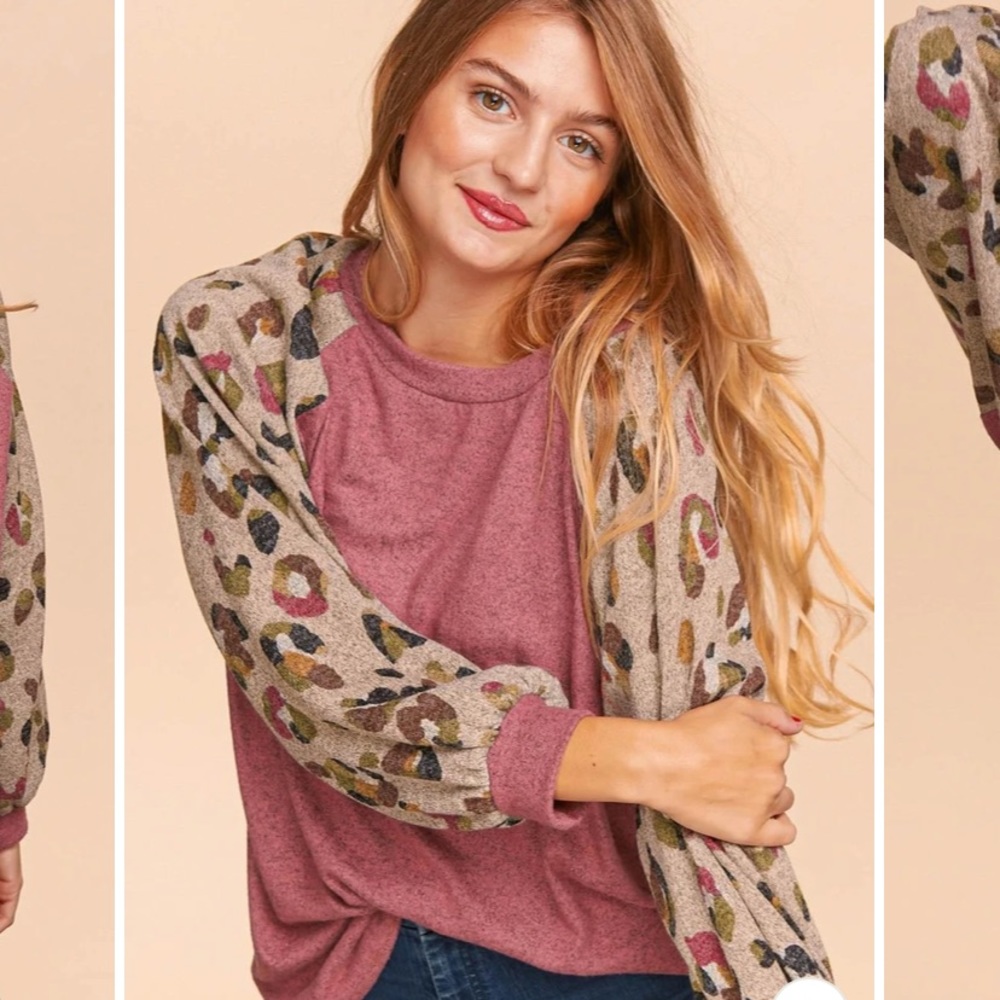 Mauve animal print top